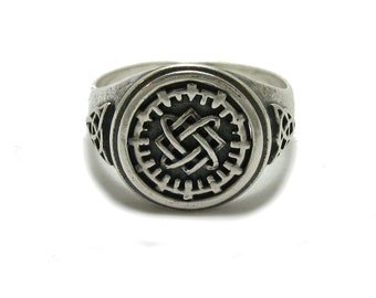 Anello Da Uomo In Argento Sterling Nodo Celtico Massiccio Con Marchio Di Garanzia 925 - Foto 12