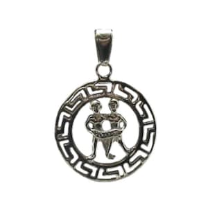 Genuine Sterling Silver Pendant Zodiac Sign Gemini Charm Hallmarked 925