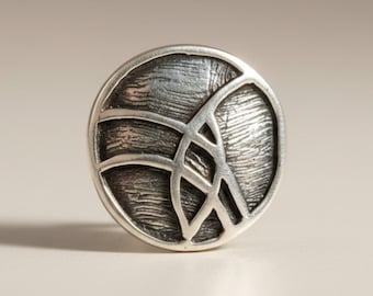 Abstract Sterling Silver Ring Solid Stamped 925 Nickel Free