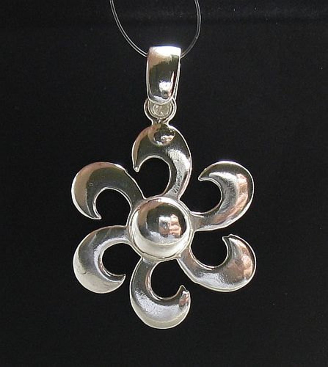 Sterling Silver Floral Pendant Solid Genuine Stamped 925 - Etsy
