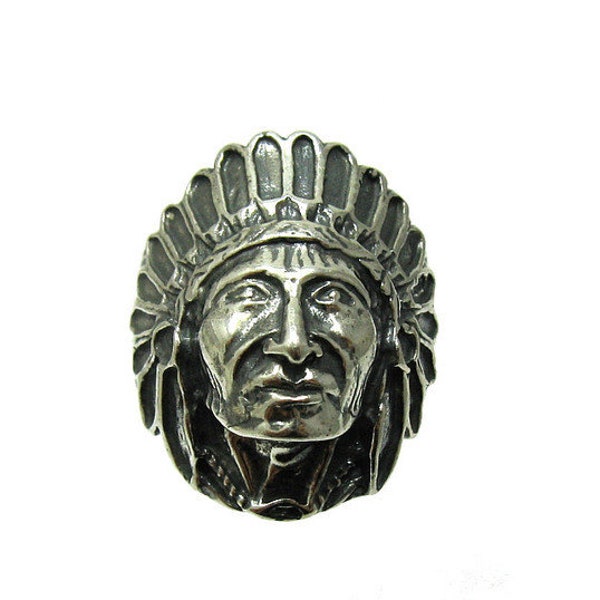 R001356 STERLING SILVER Ring Solid 925 Indian Head