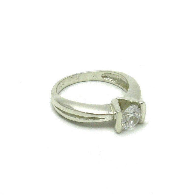 R001439 Bague Argent Massif 925 Zircone 6.0mm image 2