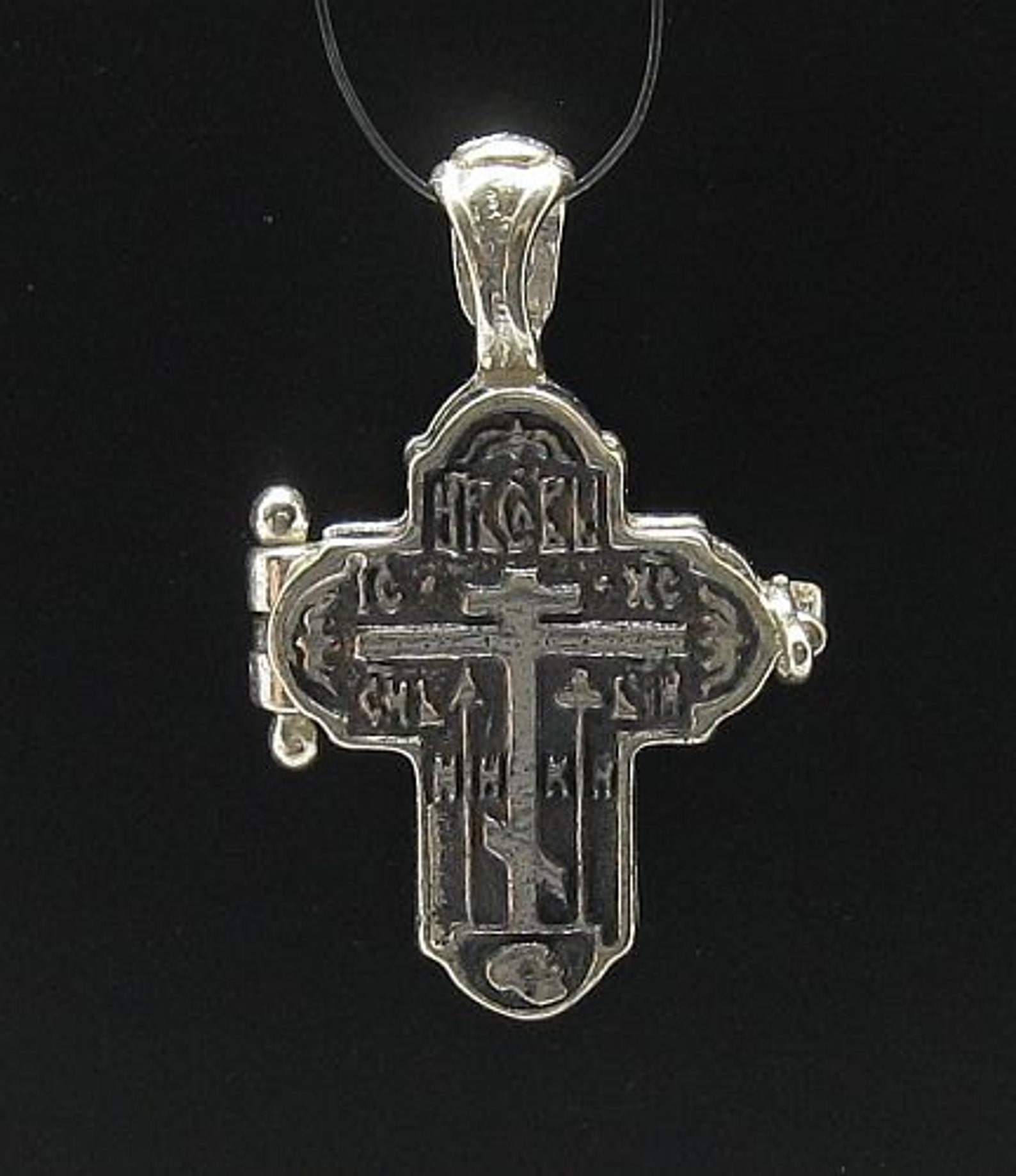 Sterling Silver Orthodox Locket Cross Pendant Stamped 925 Religious ...