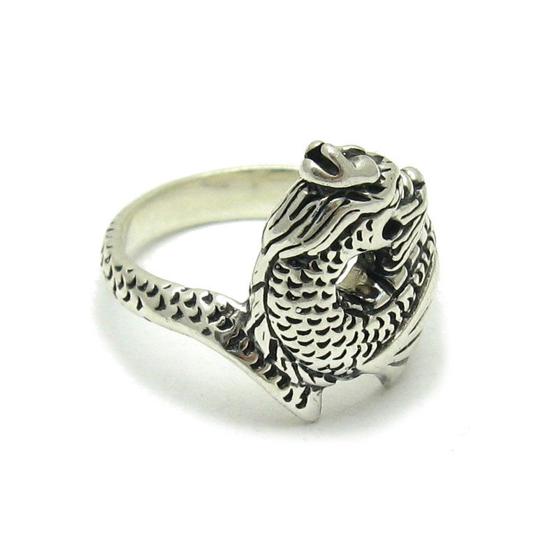 R000162 STERLING SILVER Ring Solid 925 Dragon - Etsy