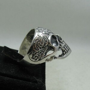R001161 STERLING SILVER Skull Ring Solid 925 image 3