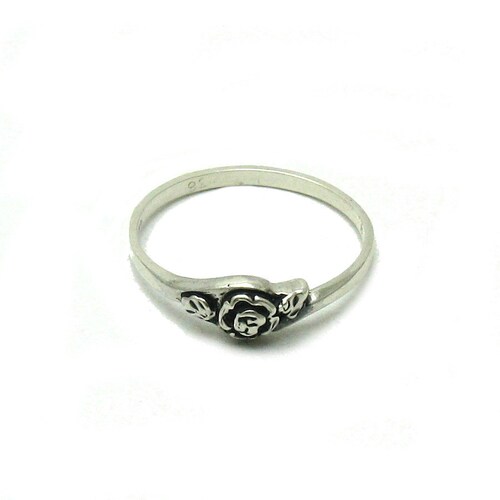 Simple Minimalist Diamond Flower Ring 925 Sterling Silver | Etsy