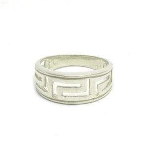 Sterling Silver Greek Style Ring Meanders Stamped 925 Nickel Free