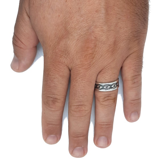 Sterling Silver Ring Band 8mm Wide Genuine Solid Hallmarked