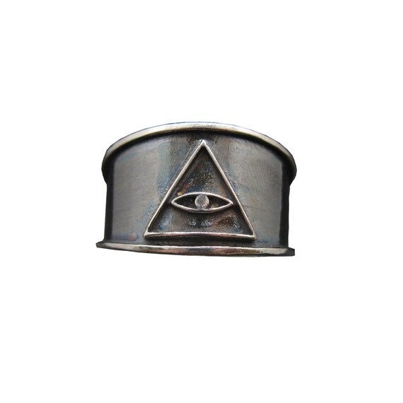 Empress Solid 925 Sterling Silver Ring – Eye Of Providence Illuminati Design, Hallmarked, Handmade In Bulgaria