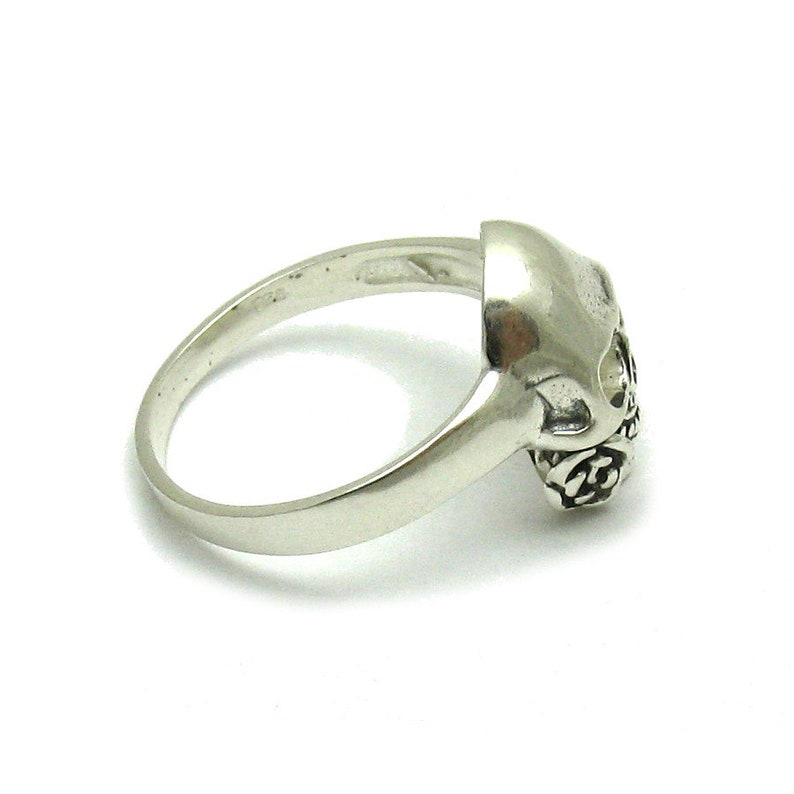 R001539 Sterling Silver Ring 925 Skull Rose - Etsy