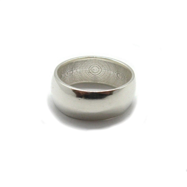 R001898 Genuine sterling silver ring 10mm wide plain band hallmarked 925