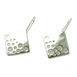 Handmade Sterling Silver Square Earrings: Modern Geometric Jewelry