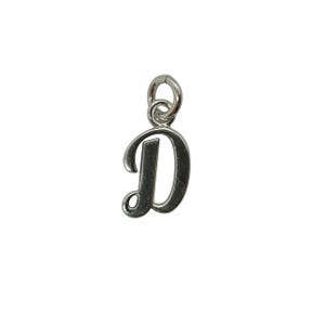 Sterling Silber Anhänger Charm gestempelt 925 Buchstabe D Nickelfrei