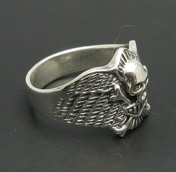 シルバー スカルリング ゴシックスタイル シルバー925 スカルリング ユニークリング 骸骨 リアル 指輪 ゴシック