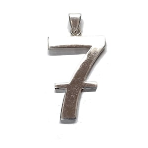 Colgante de plata de ley auténtica número siete 7 con sello macizo 925