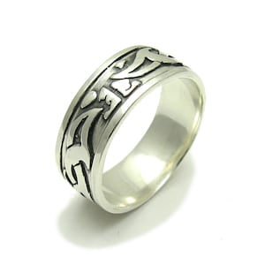 Sterling Silver Ring 9mm Wide Band Hallmarked 925 Nickel Free