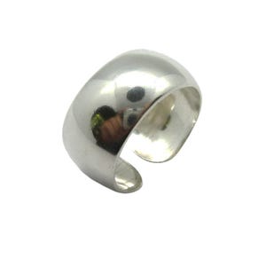 Sterling Silver Ring Solid 925 11mm Wide Plain Band Hallmarked 925 Nickel Free