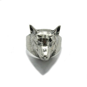 R001863 Sterling silver ring solid hallmarked 925 Wolf head