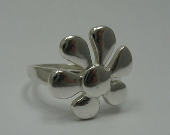 R001203 STERLING SILVER Ring Solid 925 Flower