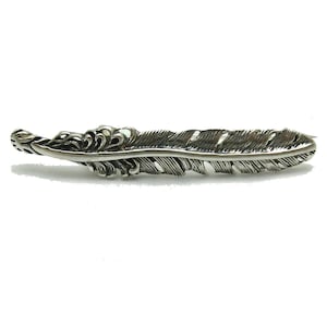 A000139 Sterling silver brooch solid 925 Feather