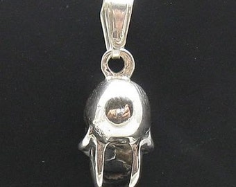 スターリングシルバー ゴシックペンダント スカルチャーム ソリッド