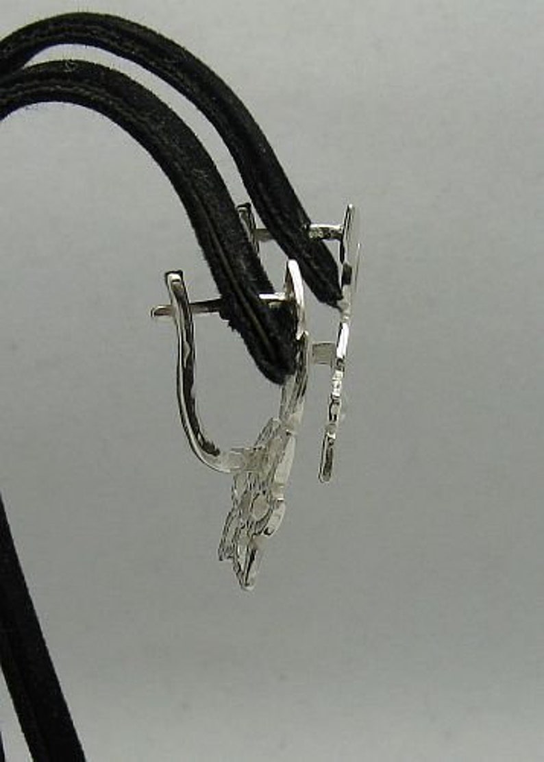 E000176 Sterling silver earrings Flowers image 2