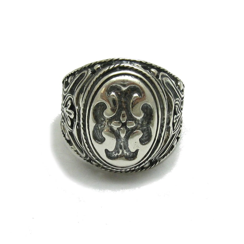 R001152 Bague Argent Massif 925 Croix Hommes image 1