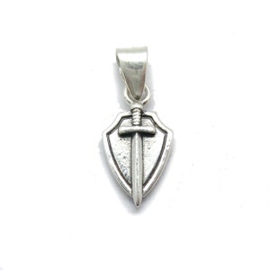 Small genuine sterling silver pendant charm hallmarked 925 Sword