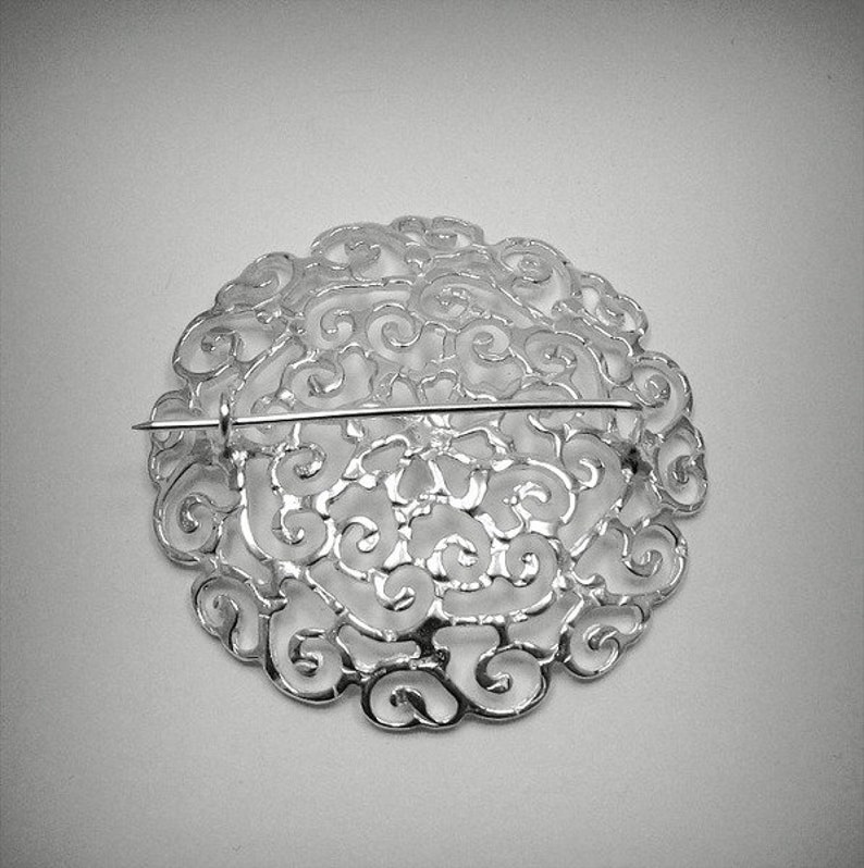 A000018 STERLING SILVER Brooch 925 Filigree image 2