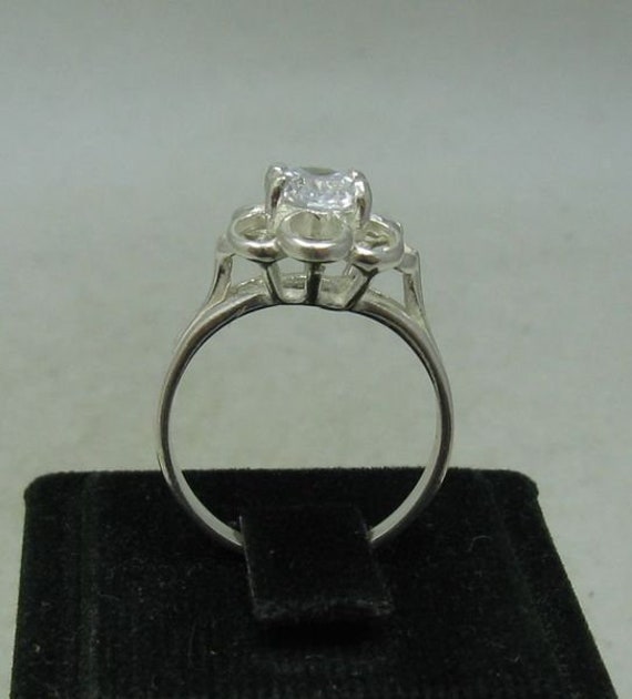 R000134 STERLING SILVER Ring 925 Flower 8x6mm CZ - Etsy Canada