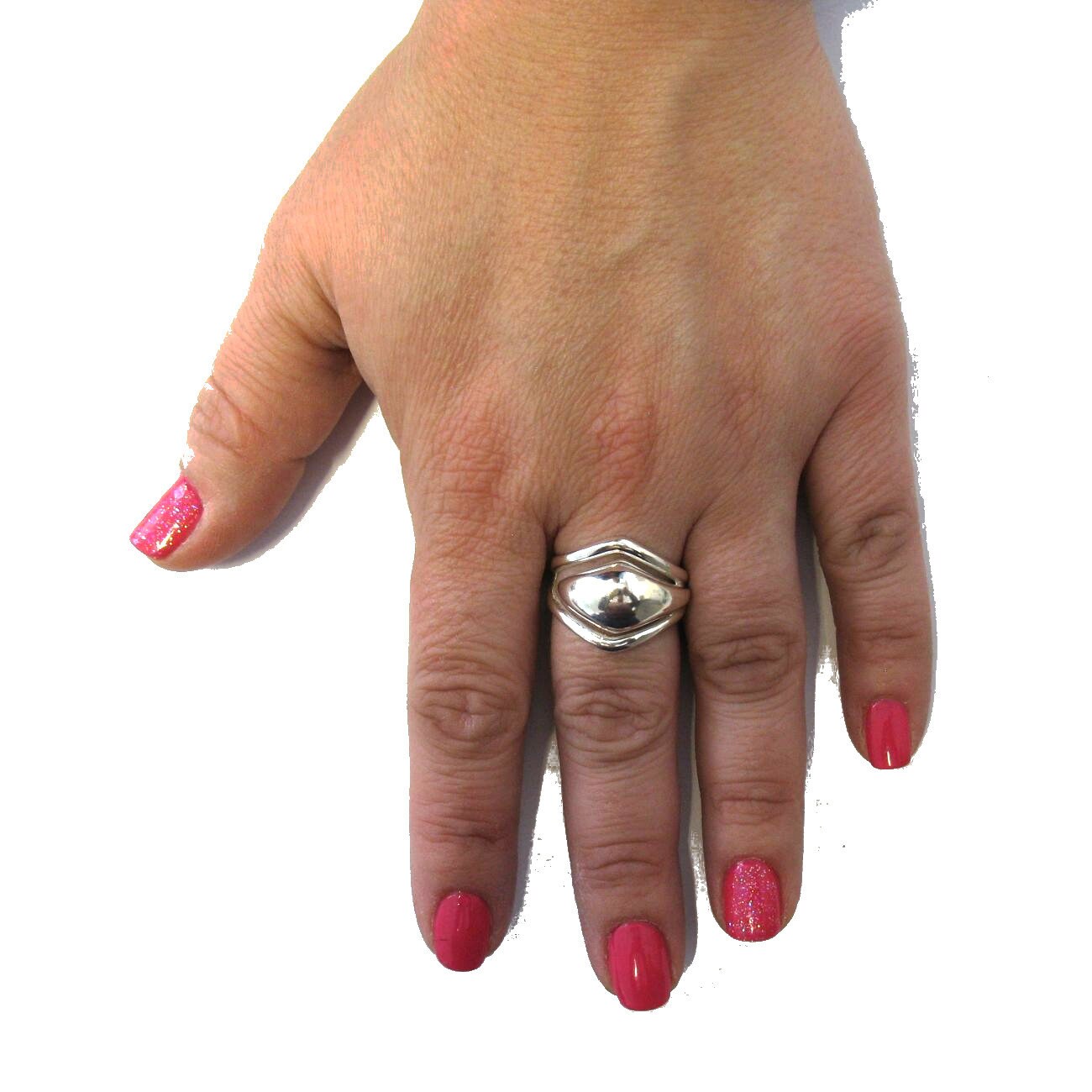Donut Silver Ring Chunky Heavy - Ring, Band, 19MM Wide Sterling 