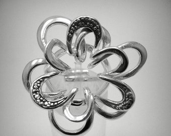 R001266 STERLING SILVER Ring Solid 925 Flower