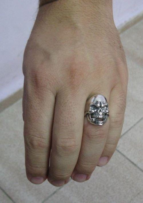Ring Totenkopf Mit Templerkreuz Silber Ab 55,90