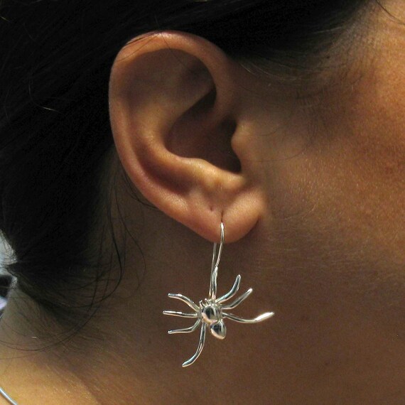 【イギリス購入☆Vintage】Spider earring SILVER刻印有 Sterling Silver Earrings Spider Stamped 925 Nickel Free - Etsy