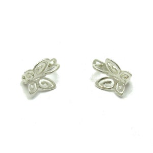 Small sterling silver earrings hallmarked 925 butterfly