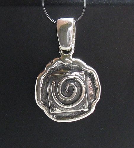 PE000687 Sterling silver pendant solid 925 Spiral handmade | Etsy