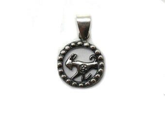 Sterling silver pendant charm zodiac sign Capricorn hallmarked 925