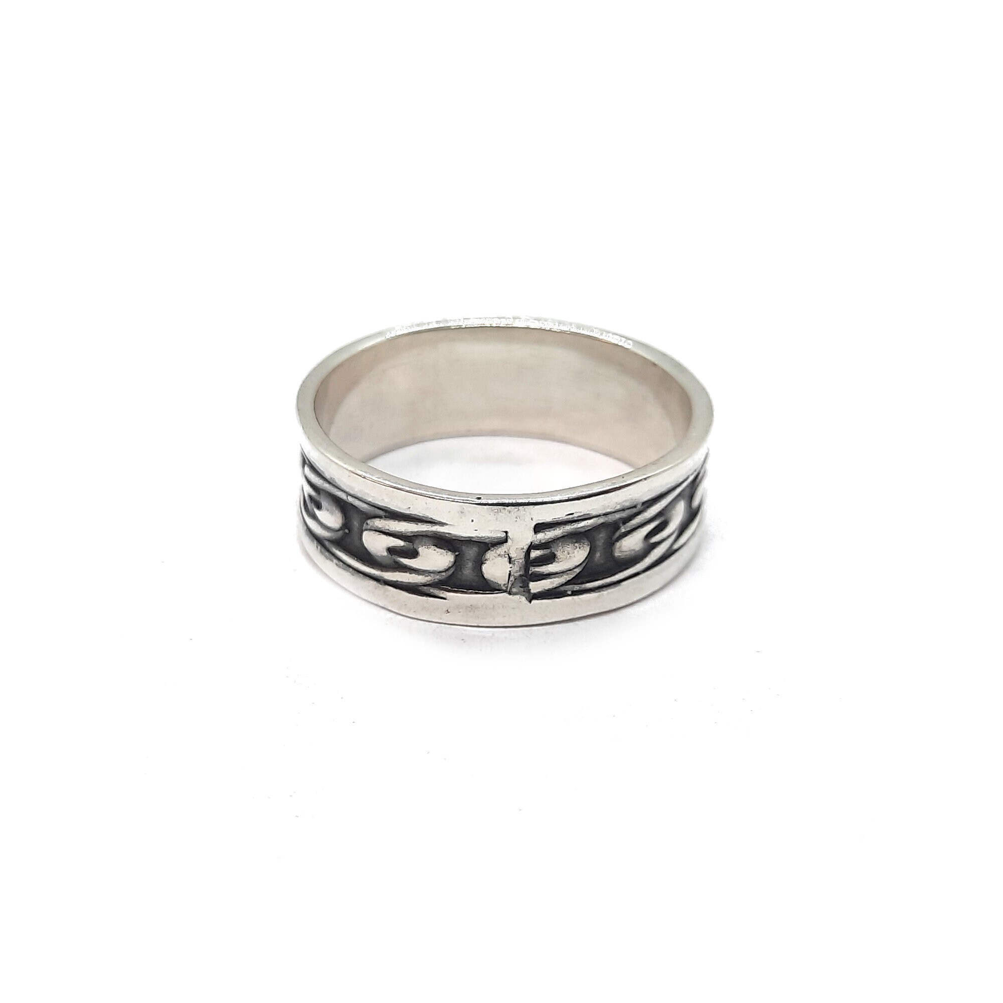 Sterling Silver Ring Band 8mm Wide Genuine Solid Hallmarked