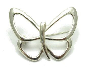 A000076 STERLING SILVER Brooch Solid 925 Butterfly