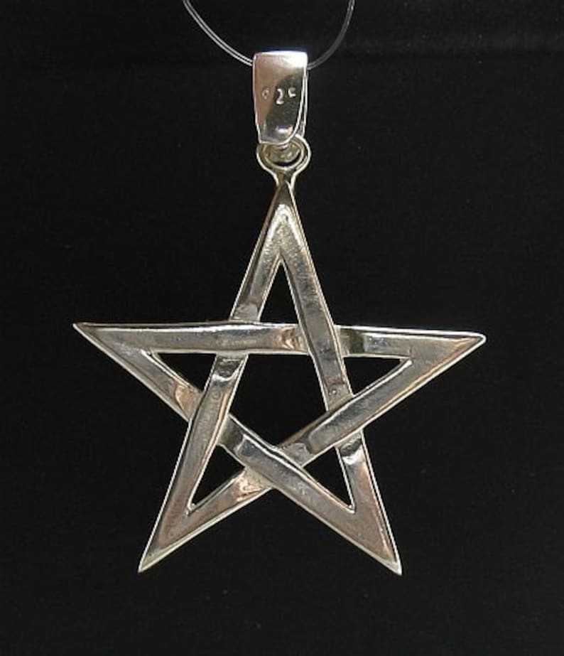 PE000697 Sterling Silver Pendant Solid 925 Pentagram Etsy