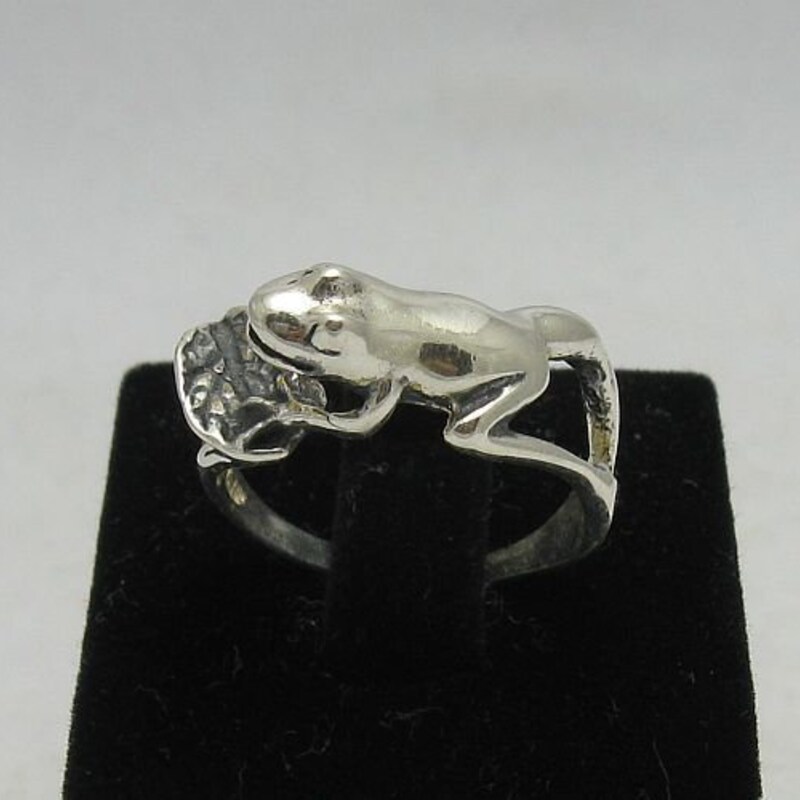Pendentif Grenouille En Argent 925 Vintage - Breloque Réaliste Artisanale - Occasion