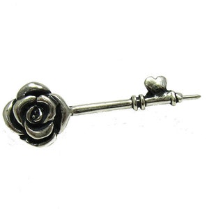 A000023 STERLING SILVER Brooch Solid 925 Flower image 1