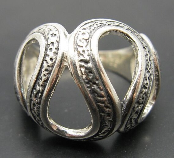 R001017 STERLING SILVER Ring Solid 925 Snake Band