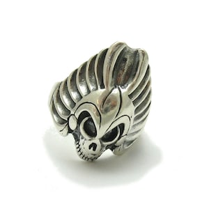Sterling Silver Ring Skull Biker Solid Genuine Hallmarked 925 Nickel Free