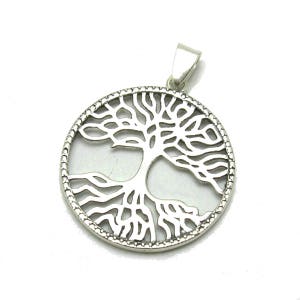 PE001214 Sterling Silber Anhänger Baum des Lebens Massiv 925 Charm