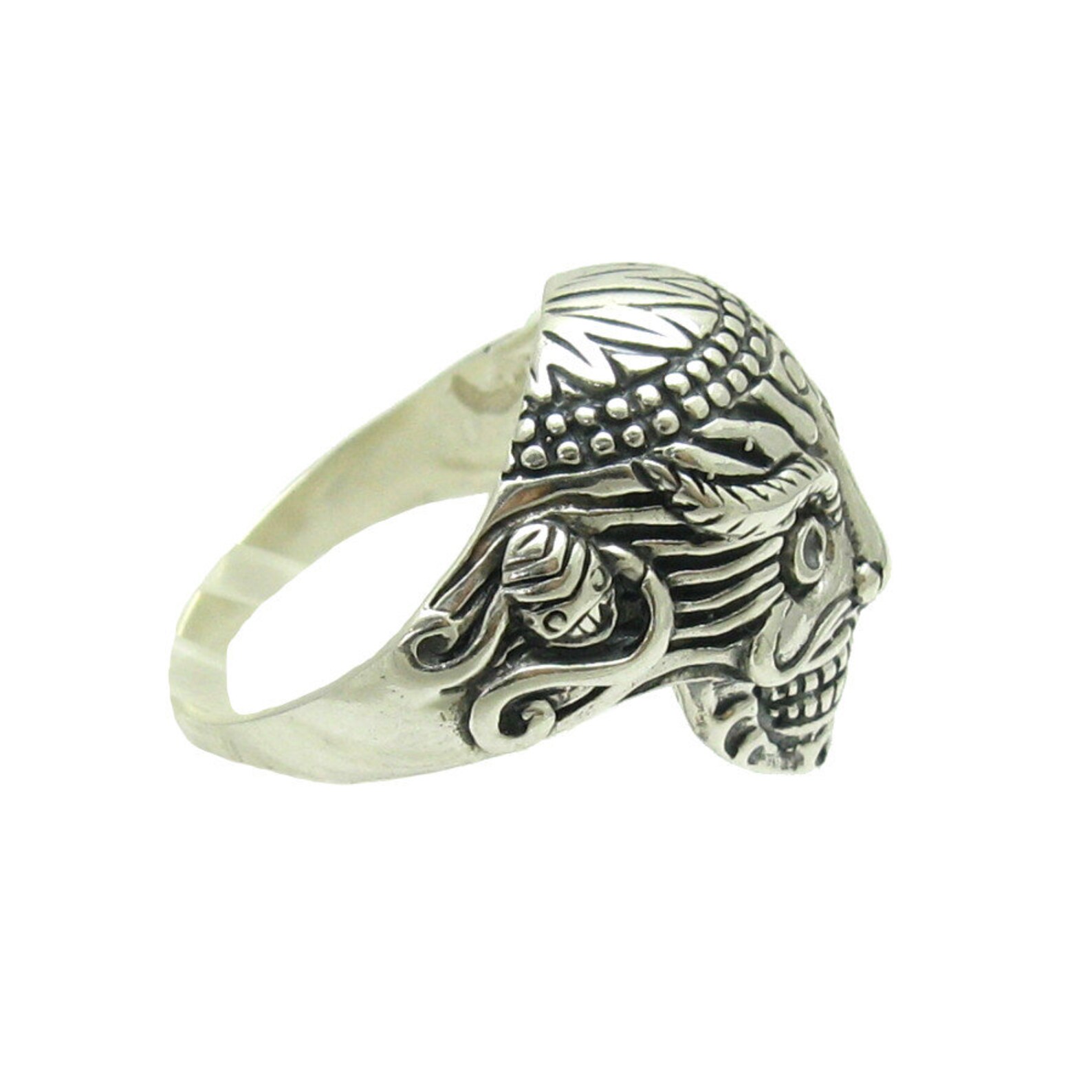 AMBROSINI JEWELS -  ANELLO ARGENTO 925°  teschio finitura brunita mis 13 main image 1