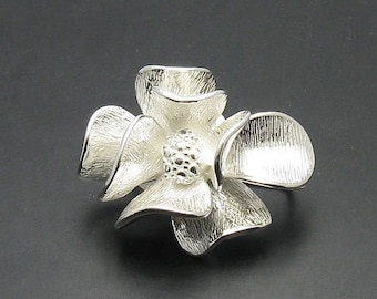 A000003 STERLING SILVER Brooch Solid 925 Flower