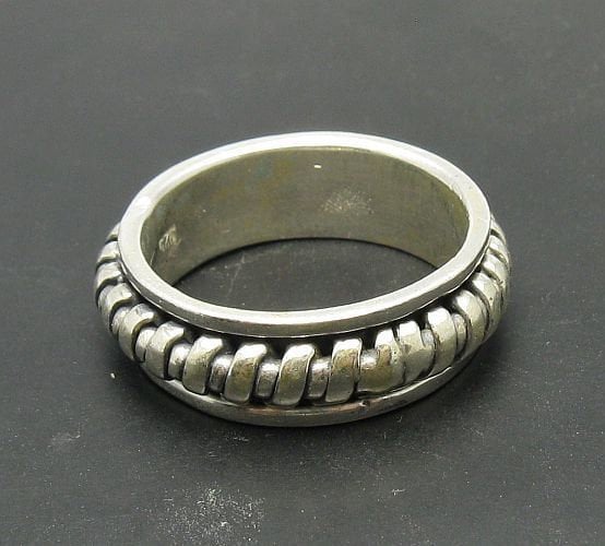 Sterling Silver Ring Spinner Band Solid Hallmarked 925