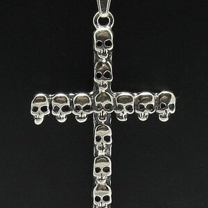 Sterling Silver Gothic Pendant Skull Cross Solid Hallmakred 925 Nickel Free