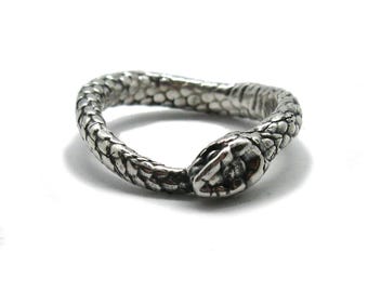 Sterling Silver Ring Ouroboros Snake Hallmarked 925 Nickel Free